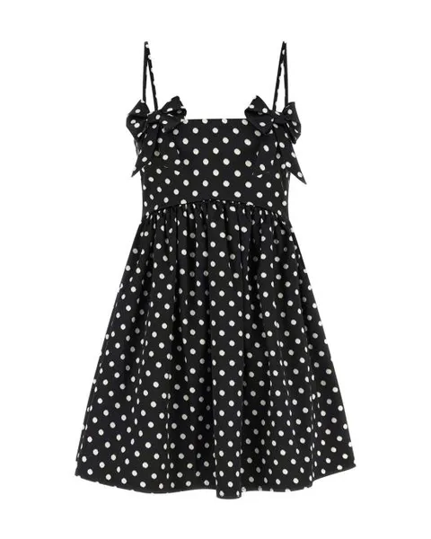 [해외직구] 26SS  폴카 도트 새틴 미니 드레스 A1030193 BLACK