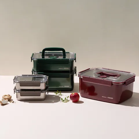 x 스텐락 컬러 스텐 반찬통 밀폐용기 대용량 5종 세트