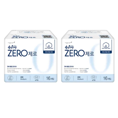 깨끗한나라 기획 순수한면 제로Zero 중형16P 1+1 428519