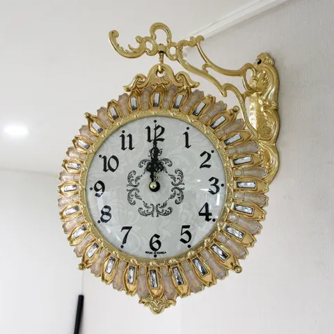 아침햇살 금도금 주물 양면시계 HBC-343G