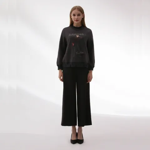 [롯데백화점][손정완]데일리룩 시티걸 프린팅 배색 티셔츠 ZDR44010