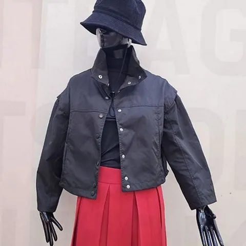 루즈핏 여성 숏 점퍼 하이넥 여자 베이직 점퍼 봄가을 데일리 루즈핏 숏