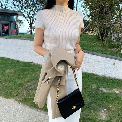 [브리치] 더제이수 / 엘라 반목 골지 캡소매 니트