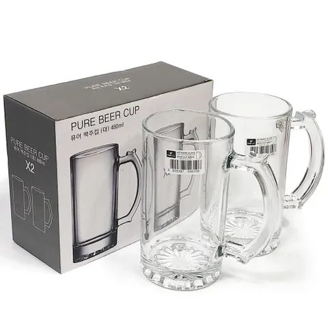 아트 퓨어 맥주컵2P(대480ml) 글라스컵 유리컵 맥주잔 퓨어맥주컵 글라스컵 맥주잔유리
