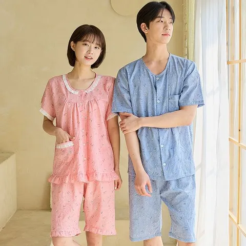 [하프클럽/신혼부부선물 잠옷 바캉스 여름실내복 집에서입는옷 파자마브랜드 상하세트