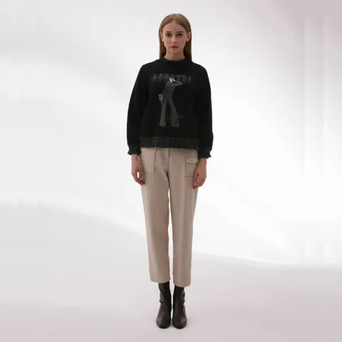 [롯데백화점][손정완]데일리룩 시티걸 프린팅 배색 티셔츠 ZDR44011