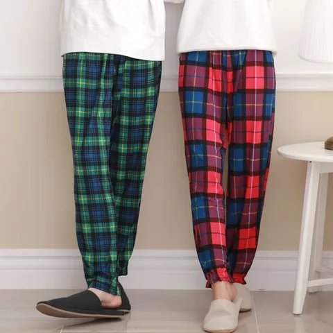 [하프클럽/서울양말]남여 커플 파자마 체크 심플 피치 기모 팬츠 이지웨어 홈웨어 잠옷바지