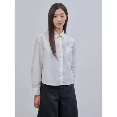 [24FW]폴리 크롭 셔츠  화이트(BF4764C031)