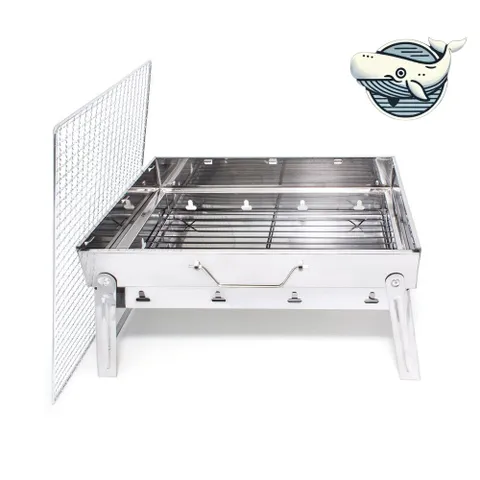 대형 캠핑 스테인리스 바비큐 그릴 접이식 숯 숯불 화로 바베큐 그릴