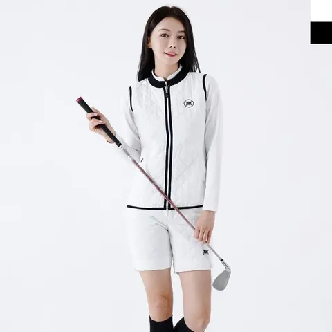 [하프클럽/모노무드] 여자골프웨어퀄팅조끼반바지세트 패션 데일리 웨어