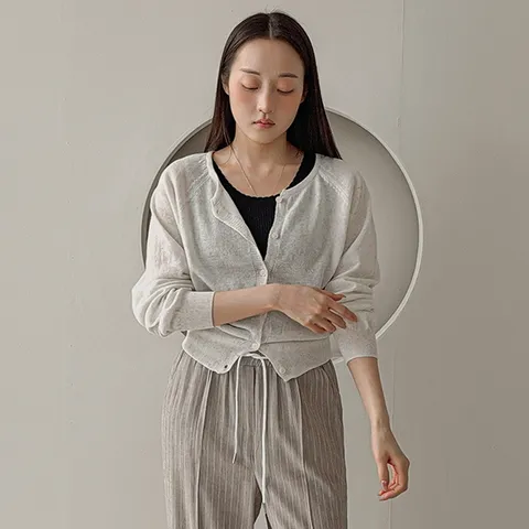 보일 린넨 얇은 루즈핏 썸머 긴팔 가디건