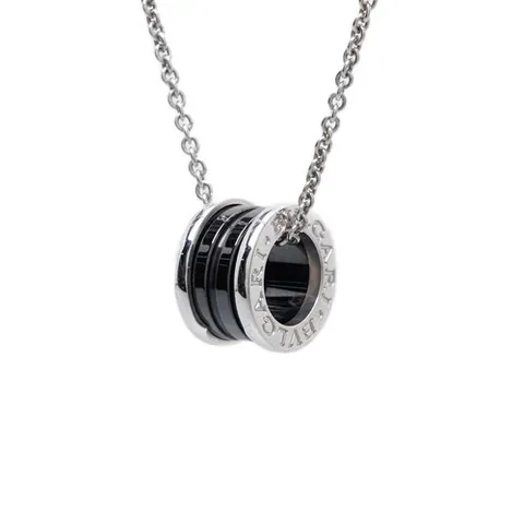 [중고명품] 불가리 블랙 실버 925 세이브 더 칠드런 목걸이