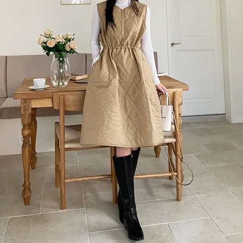 (DK)반지퍼다야패딩OPS