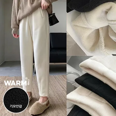 소르베 밴딩 핀턱 융기모 팬츠