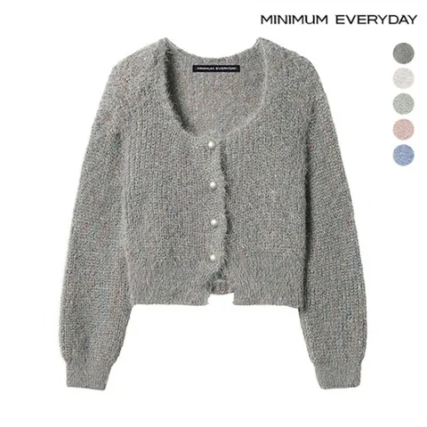 정상가:99,000 | [미니멈 에브리데이]U넥 날개사 크롭 긴팔 니트 가디건 (EA4CK016D)
