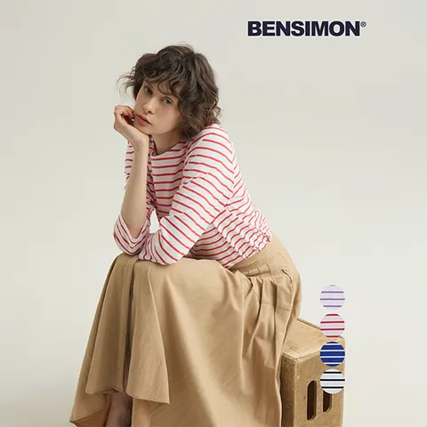 여성 스트라이프 7부 반팔 티셔츠 4종 택1