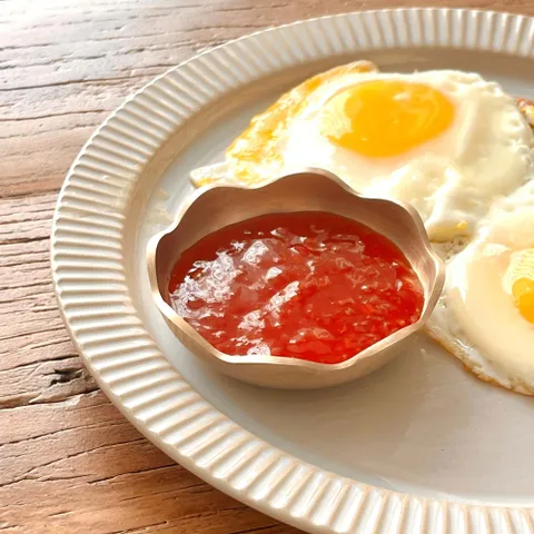 방짜유기 꽃 종지 찬기 유기그릇 놋그릇