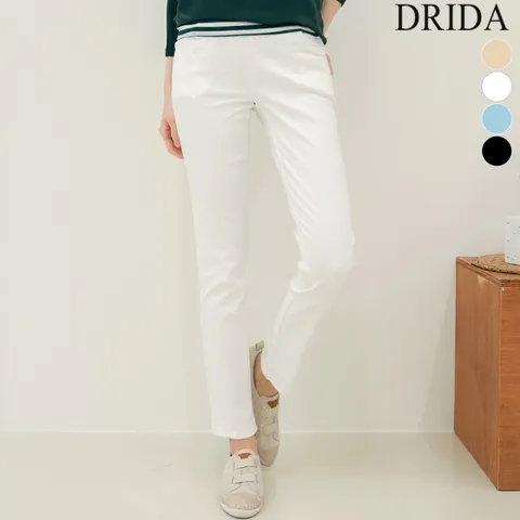 여자 봄 면 밴딩 찐스판 빅사이즈 편한 일자 바지 흰색 밴드 팬츠 40대 미시옷 50대 엄마옷 중년 캐주얼