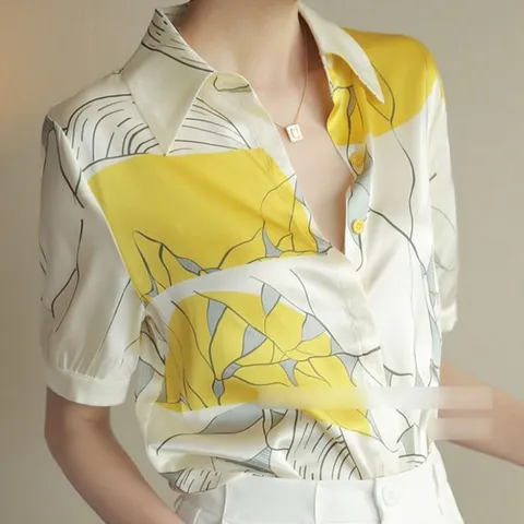 [브리치] 허그허그 / 라임 실크 셔츠