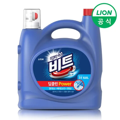 비트 딥클린파워 액체세제일반/드럼 겸용 6L용기 1개