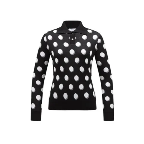 24S 여성 버드아이 도트패턴 풀오버BK_US