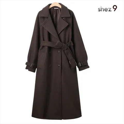 [하프클럽/메리 오버핏 벨티드 롱코트