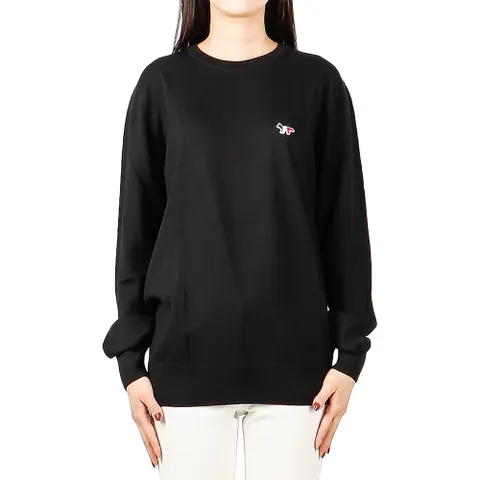 (FU00502KT1036 BLACK) 남녀공용 트리컬러 폭스 니트