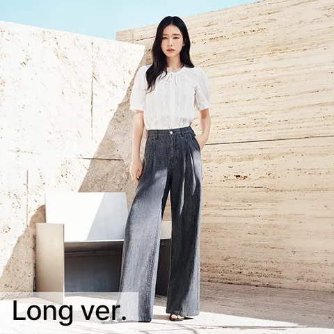 [동가게단독]26SS 린넨블렌디드 초경량 투턱 D 데님 long(+5cm)