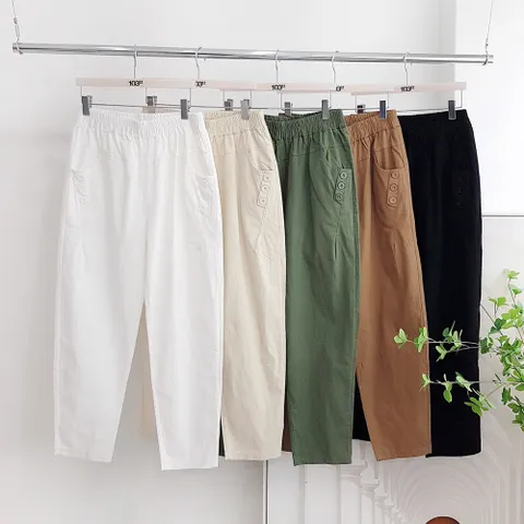 린넨 밴딩 스판 여름 배기 팬츠/시원한 몸빼 고무줄 마 바지/여성 빅사이즈