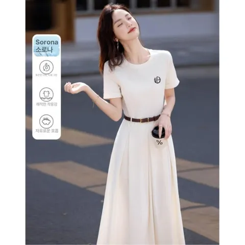 [브리치] 제로투올샵 / 여름 자수 미디 원피스 여름원피스 석고 화이트