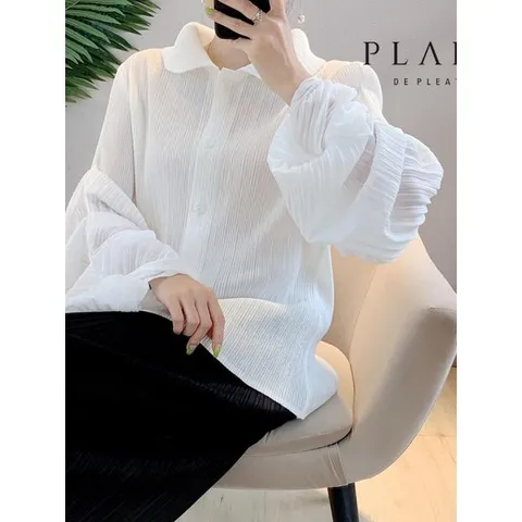 [하프클럽]  (77까지)볼륨슬리브블라우스_PK2FBL004C