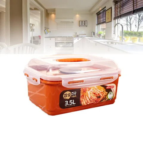 김치용기 스텐김치통 누름통 참숯 진공 누름독 3.5L 참숯진공누름독 스텐김치통