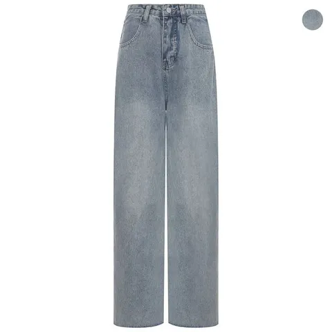 [하프클럽/바닐라비]여성 포켓 하트 와이드 데님 팬츠