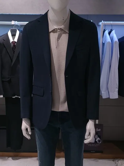 남성 봄 여름 여름 네이비 캐주얼 콤비 비지니스 캐주얼 자켓