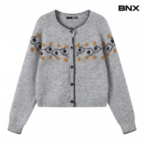 정상가:69,000원 ㅣ 플로럴 자카드 패턴 니트 가디건 (BX3CD041L0)