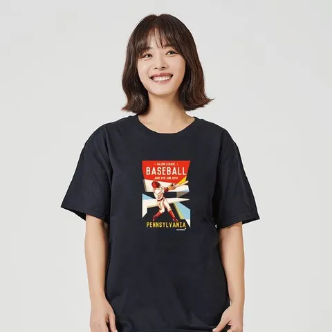 [하프클럽]  키밍 야구 텐실베니아 메이저 그래픽 반팔티 스포츠