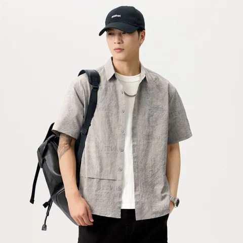 [브리치] 제로투올샵2 / 남성 여름 레터링 반팔 셔츠 블랙