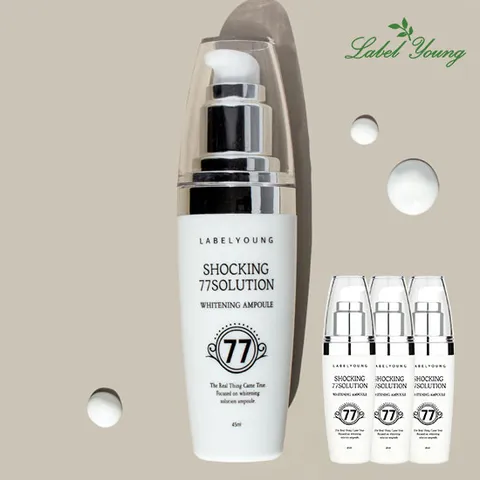 쇼킹77솔루션화이트닝앰플 3개 잡티기미주근깨 미백케어 7가지 미백기능성 성분함유