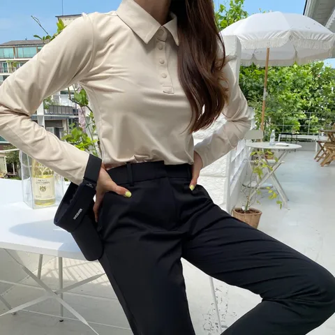 [브리치]  / 아스킨 피케이 카라 기능성 긴팔 골프 티셔츠 봄 가을