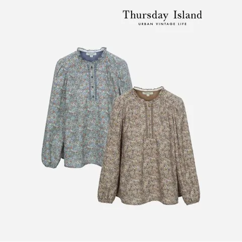 [정상가-199000원][Thursday Island] 플라워 패턴 블라우스(T236MBL150W)