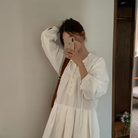 [브리치] 에이치다 / 보헤미안 셔링 플레어 가을 원피스