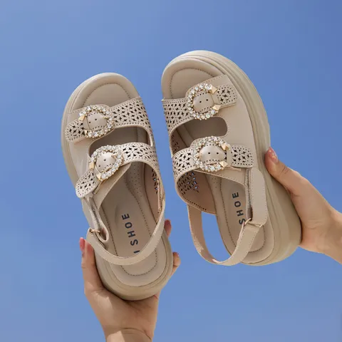 [브리치]  /  소가죽 로리아 플랫폼 통굽 슬링백 샌들 5.5cm (3color)