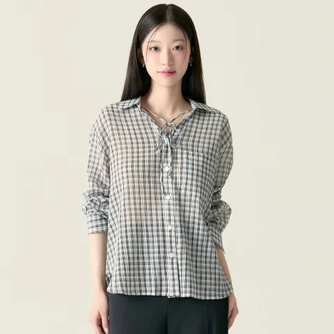 시스루 긴팔 셔츠 RMYWF37R12 431941