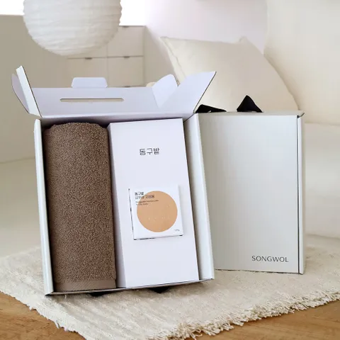 뉴컬러무지 호텔수건 150g 1P + 동구밭 샴푸바 지성용 1P 선물세트