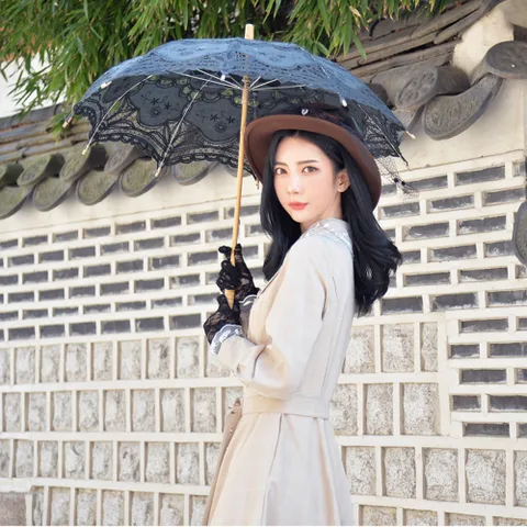 (개화기감성 양산) 레이스양산 블랙 개화기.