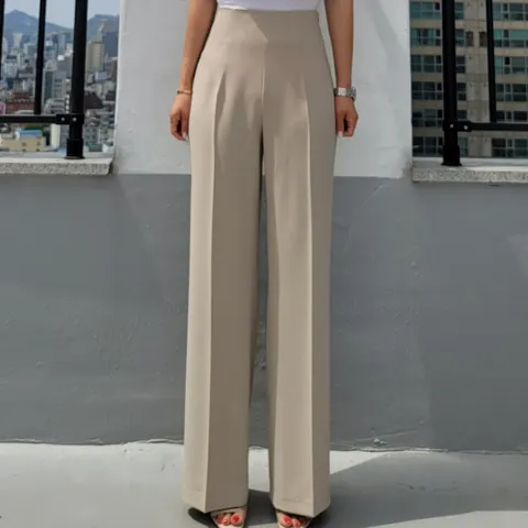 여성 스판 코코 일자 팬츠 시크 바지 모임룩 하객룩 오피스룩
