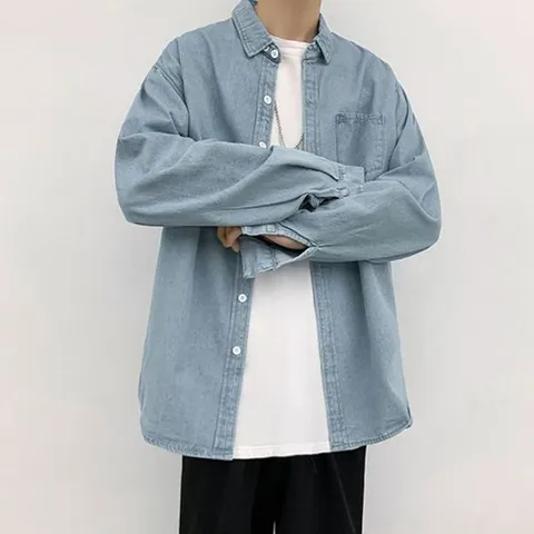 [하프클럽]  데님셔츠 데님 셔츠 남자 2컬러 긴팔 긴팔셔츠 청남방