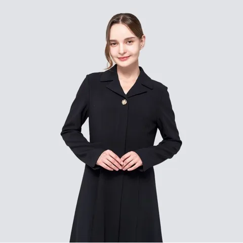 본사직영 최초가 428,000원 23FW 카라넥 원버튼 원피스_HCCWOP101