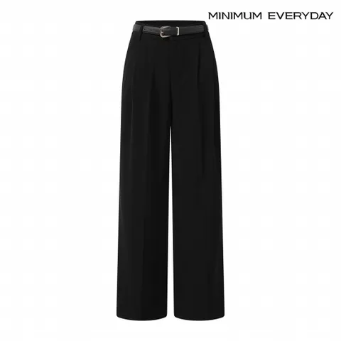 정상가:79,000원 ㅣ  에브리데이]핀턱 벨티드 슬랙스 롱 팬츠 (EB3TA005D)