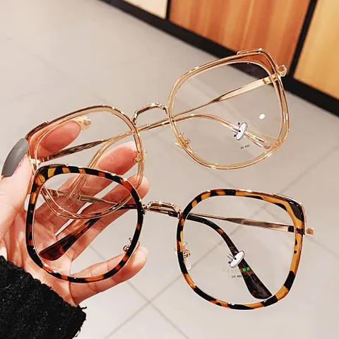 여성 빅사이즈 스퀘어 두꺼운 뿔테 메탈 패션 안경테